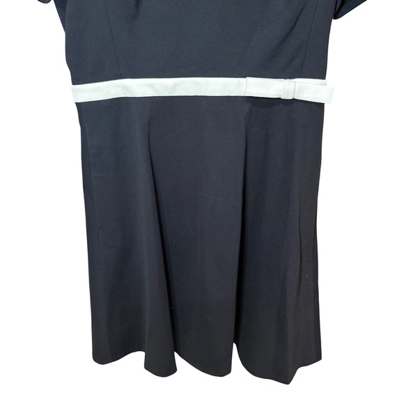 Kate Spade Bow Waist Ponte Dress Short Sleeve Black White Size 10 - Picture 4 of 11